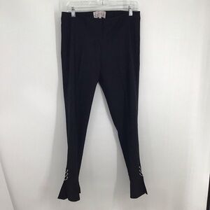 Nanette Lepore Very Black Ruffle Ankle Chain Detail Pants Cocktail Party Size 8
